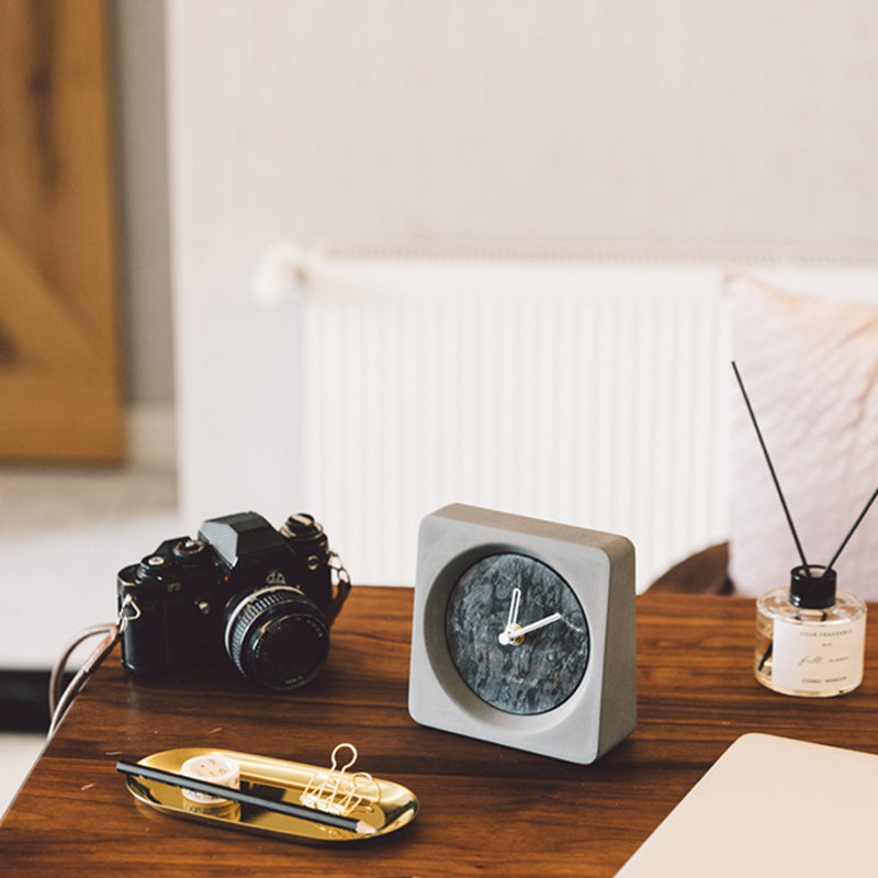 Bodil Marble Cement Clock
