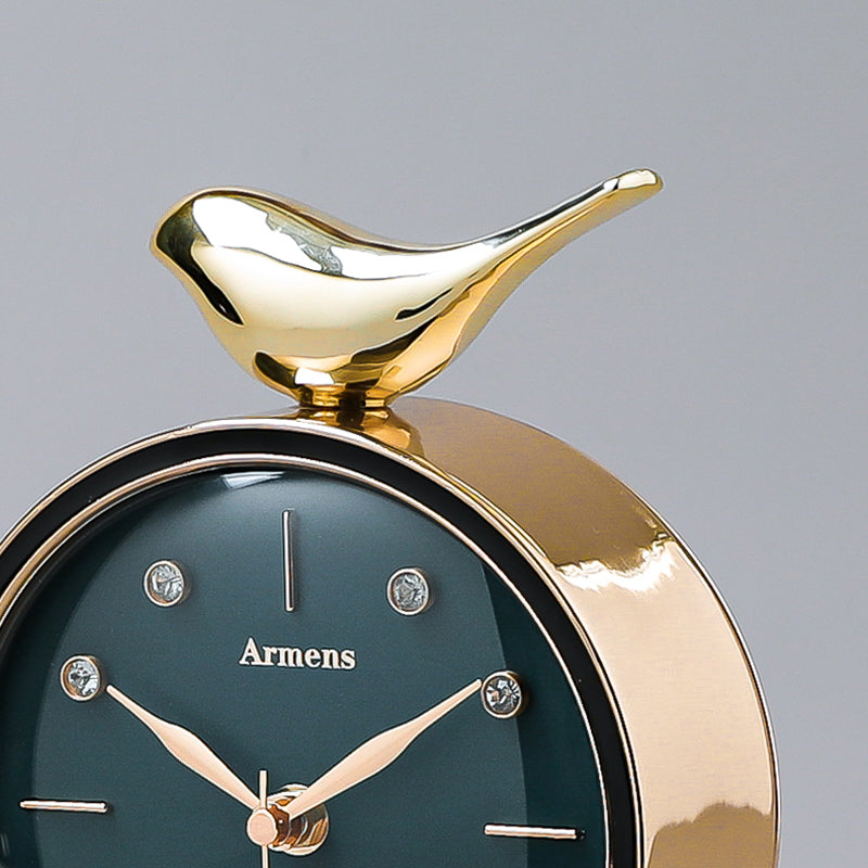 Tannis Armens Leather Marble Bird Paradise Clock