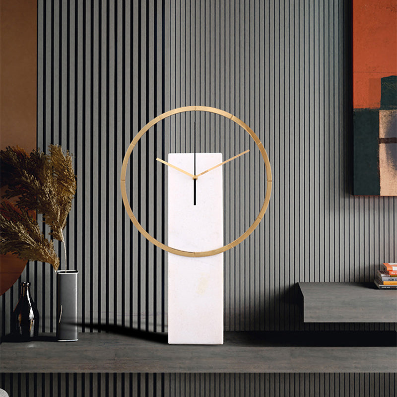 Moderna Ødger Brass Ring Marble Clock