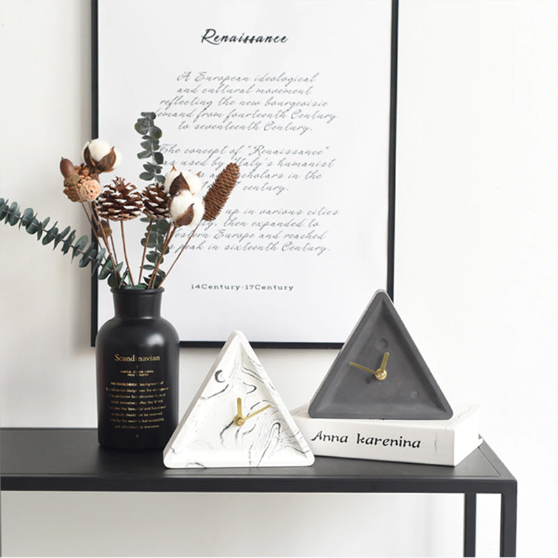 Bodil Triangle Cement Clock