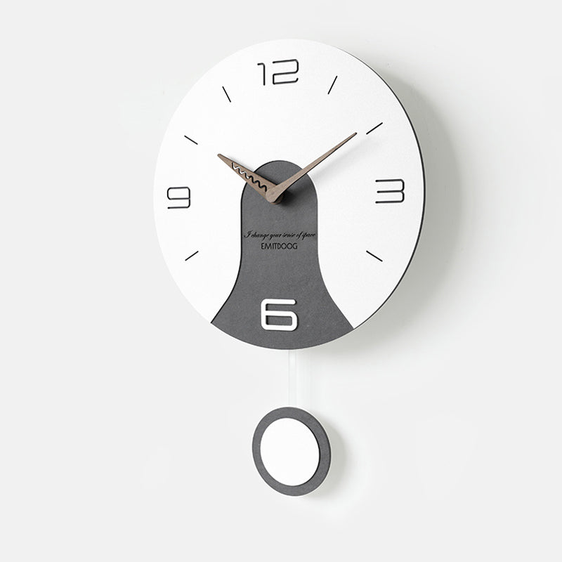 EMITDOOG Round Pendulum Wall Clock