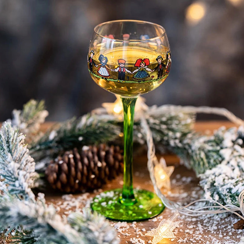 Alsace Hansi Wine Glass | Vintage Nordic Alsace Wine Glass with
