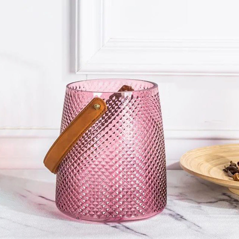Andreea Vase with Leather Handle