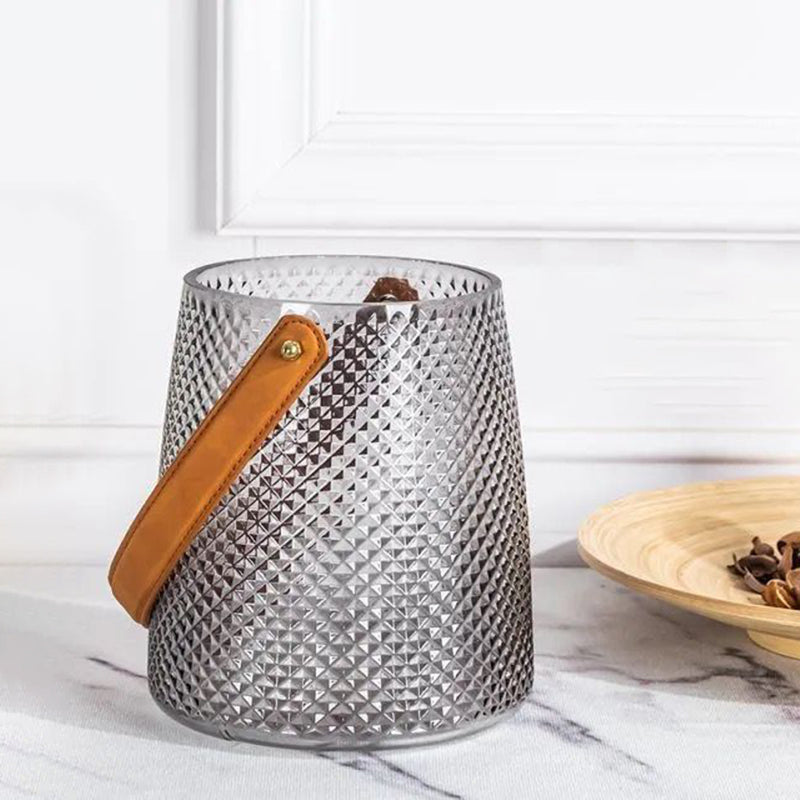Andreea Vase with Leather Handle