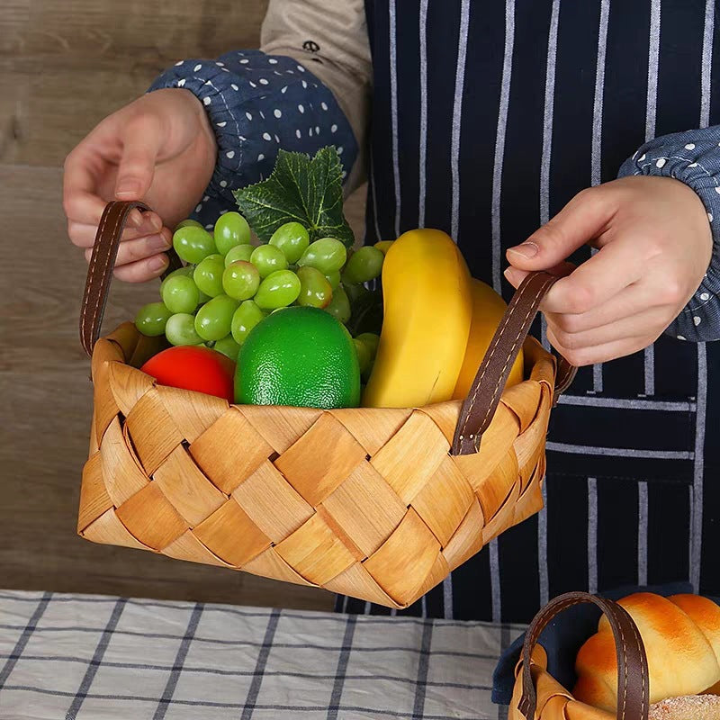 Assorted Wood Chip Handled Basket