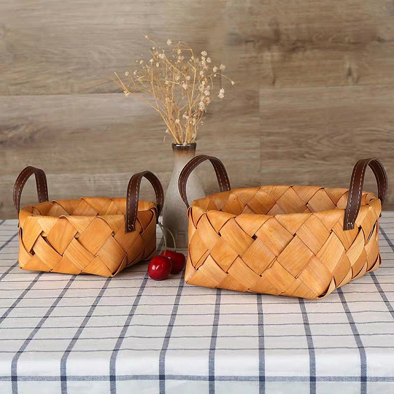 Assorted Wood Chip Handled Basket