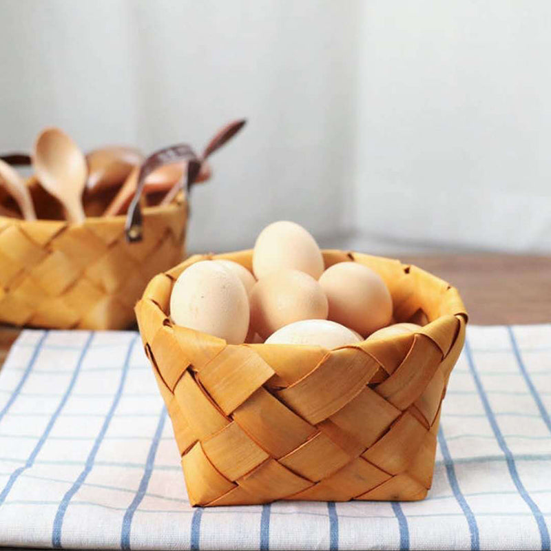 Assorted Wood Chip Round Basket