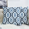 British Blue Argyle Embroidered Pillow Cover