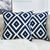 British Blue Kilim Embroidered Pillow Cover