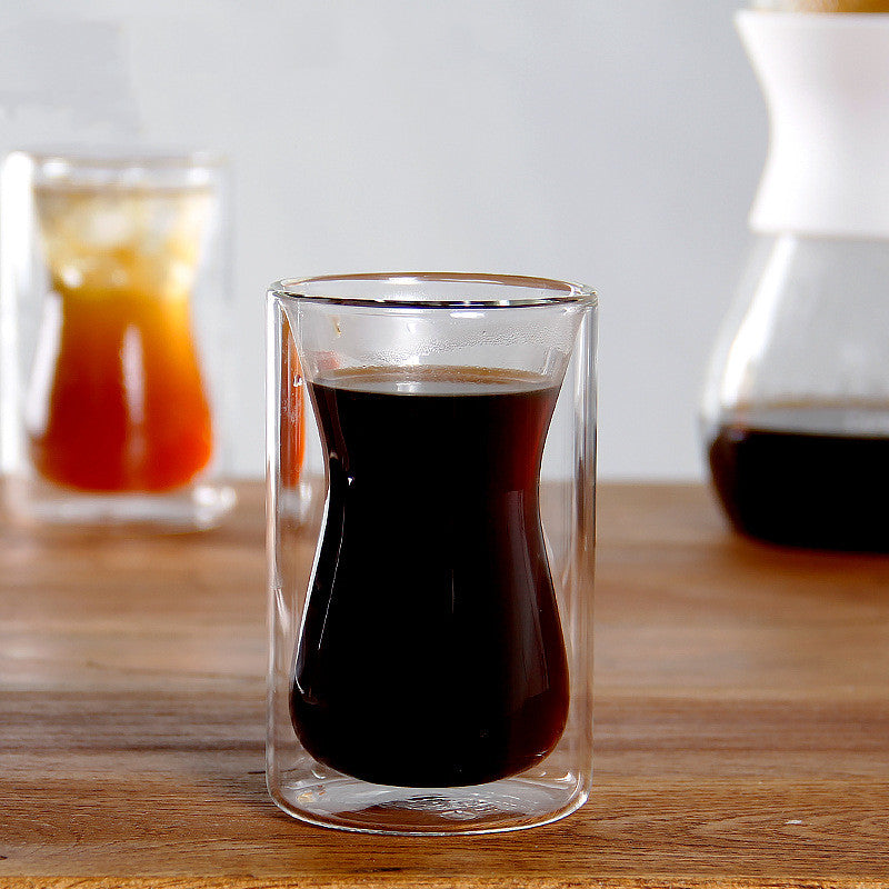 Coffee Study Glass Cafede Kona Double-Wall Coffee Glass | Clear Borosilicate Glass Coffee ...