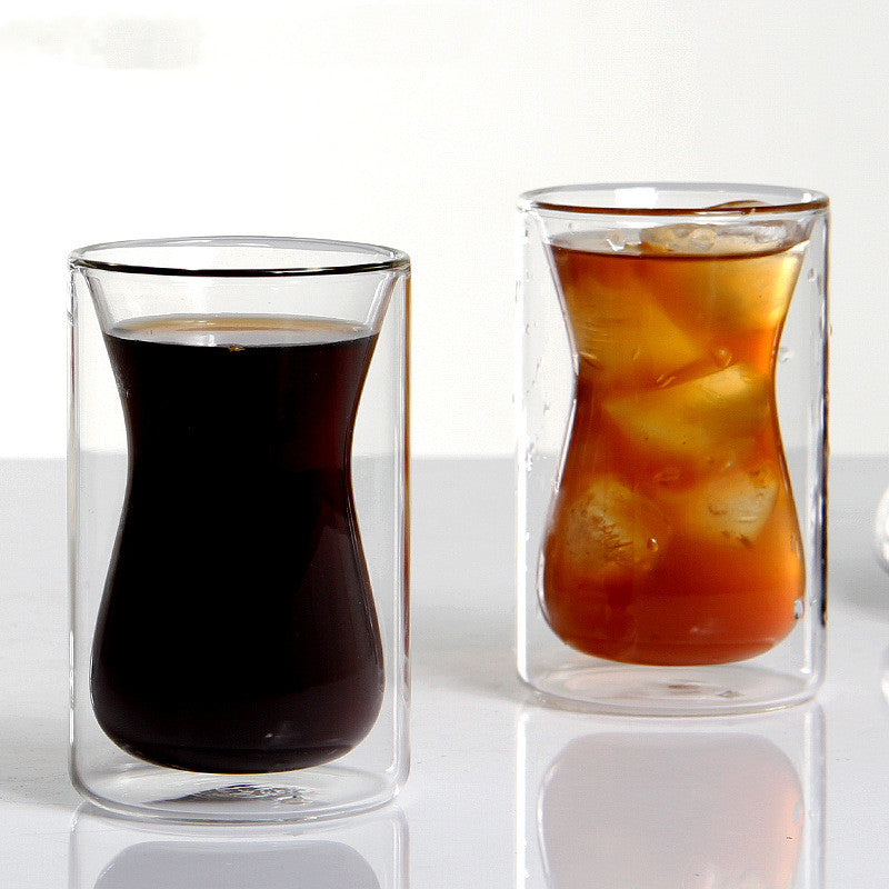 Coffee Study Glass Cafede Kona Double-Wall Coffee Glass | Clear Borosilicate Glass Coffee ...
