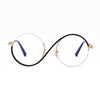 Cross Half-Rim Round Glasses 95929