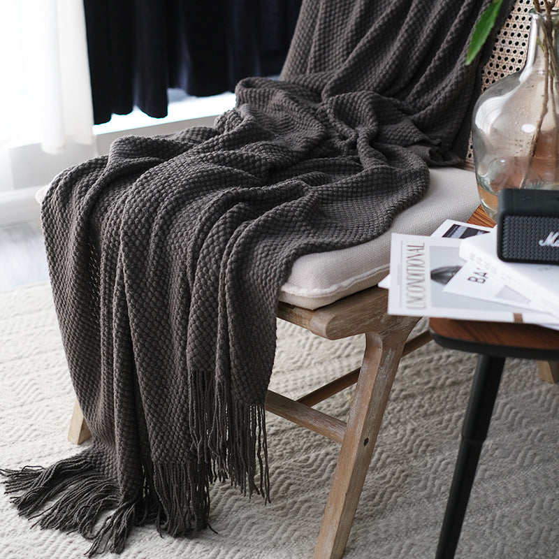 Crowther Gray Fringe Throw