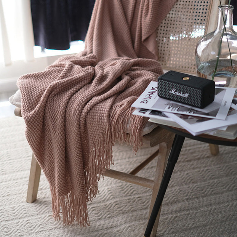 Crowther Pink Fringe Throw