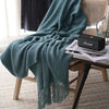 Crowther Teal Fringe Throw