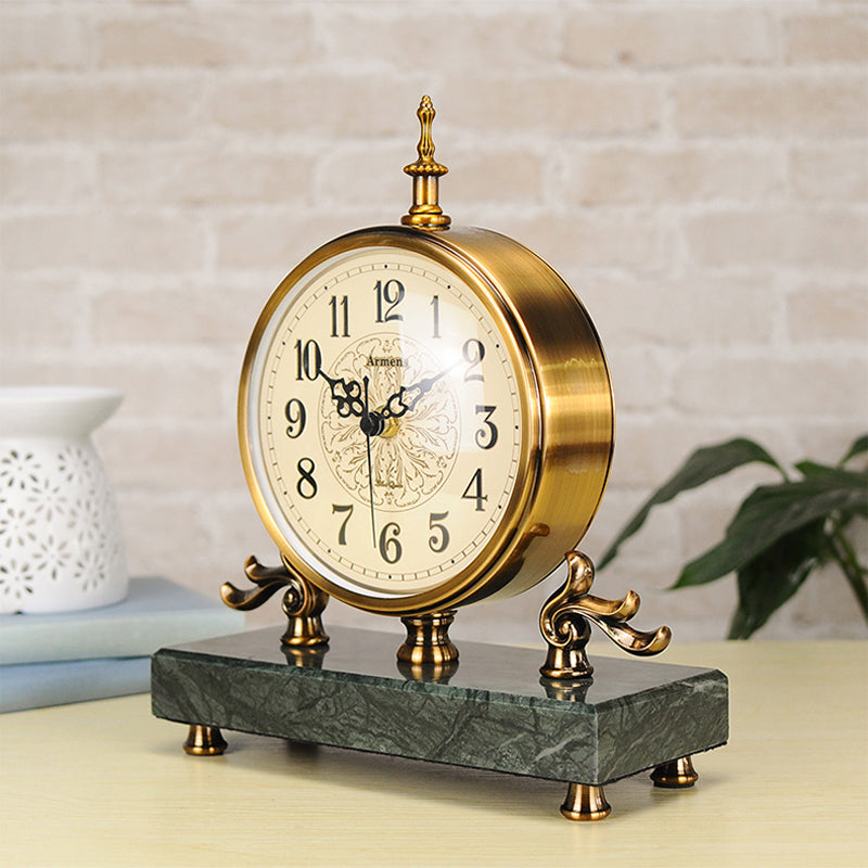 Runa Armens Ein Nordic Marble Copper Desk Clock | European