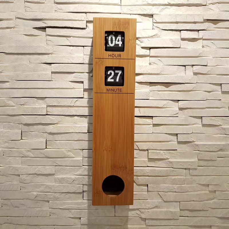 Pendulum Bamboo Flip Clock Rectangular flipping clock, wall