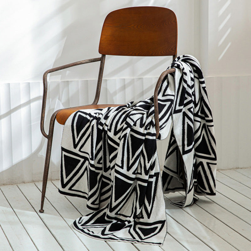 Forrest Black & White Geometric Throw
