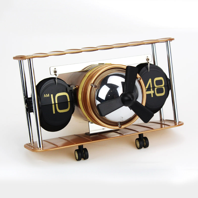 Retro WW2 Plane Page Flipping Clock