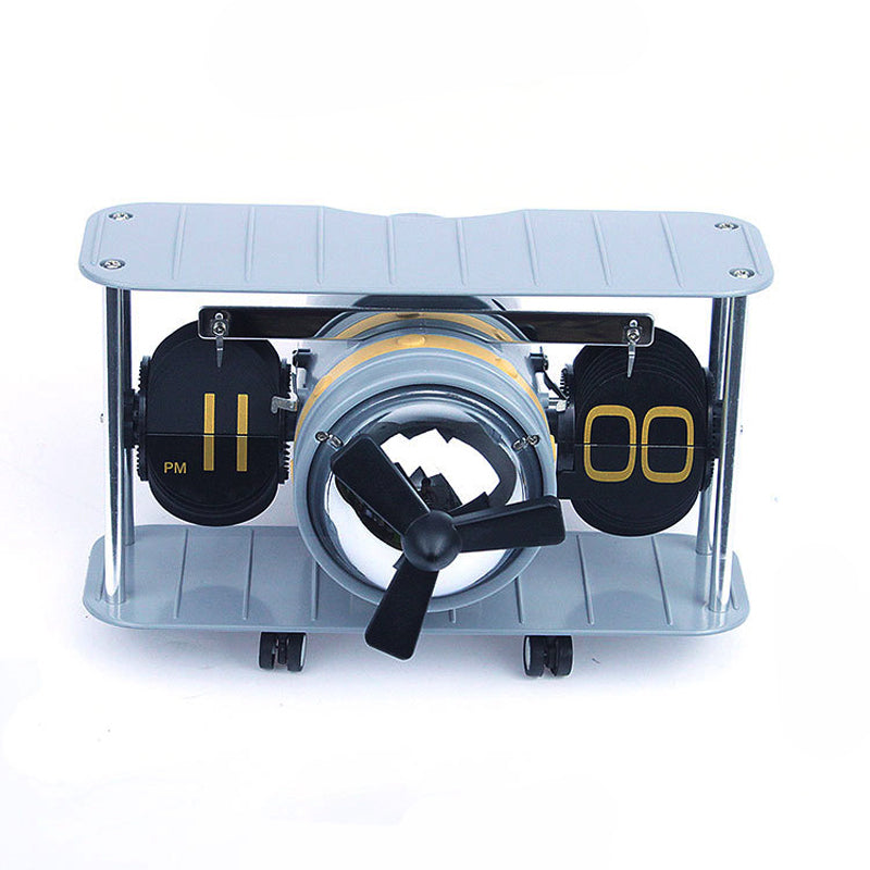 Retro WW2 Plane Page Flipping Clock