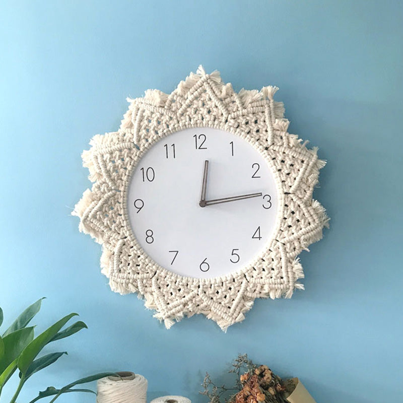 Lilac Macrame Wall Clock