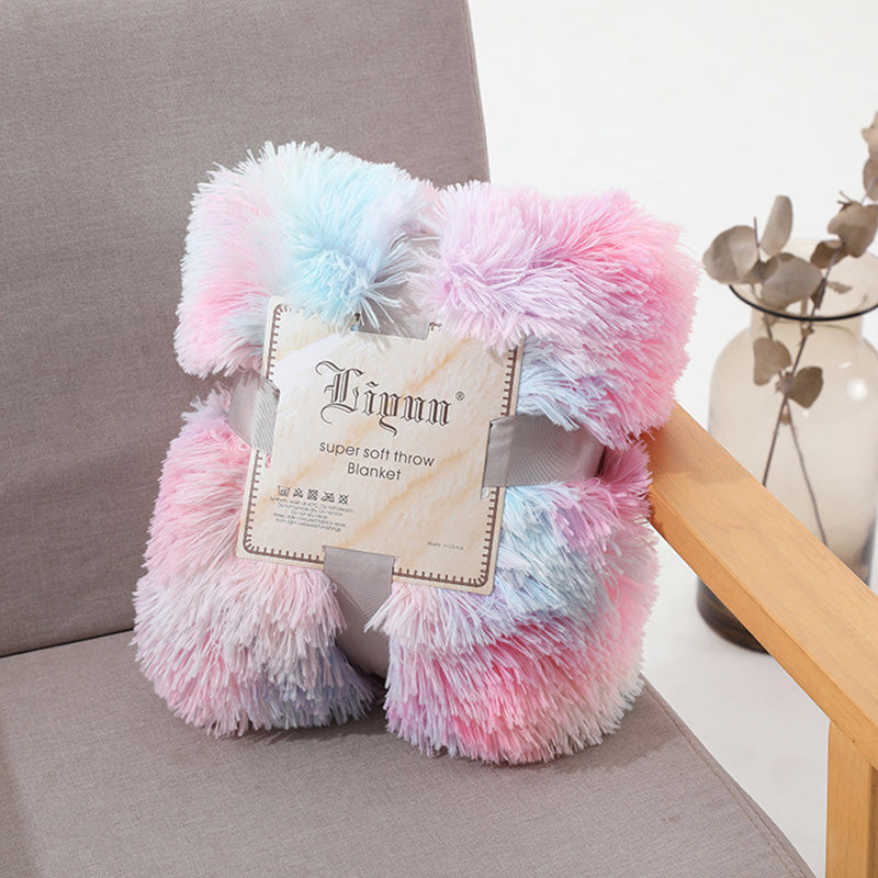 Liyun Rainbow Fluffy Throw Blanket