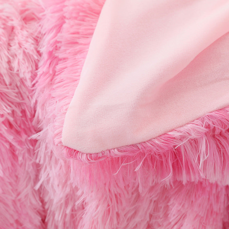 Liyun Pink Fluffy Throw Blanket  50 x 60 Plush Raschel Double