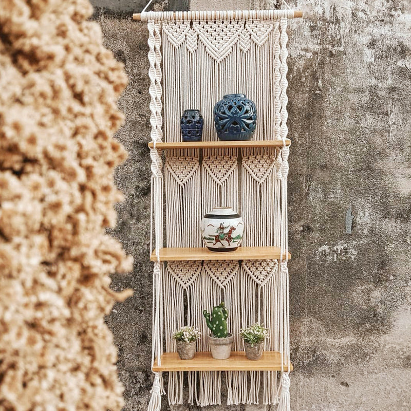 Maya Macrame Wall Display Shelf