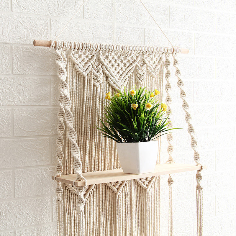 Maya Macrame Wall Display Shelf
