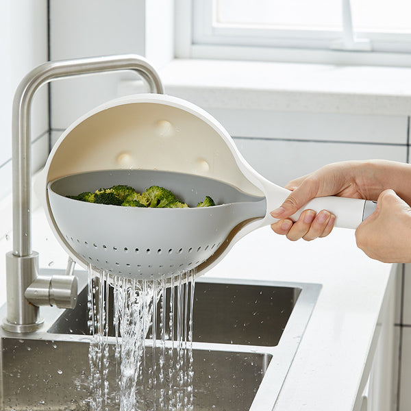 Fruit Wash Colander Drain Basket Strainer Bowl Set Kitchen Creative Gadget  Light Green 2 in 1 Colander Food Strainer with Handle - China Strainer and  Pot Colande price