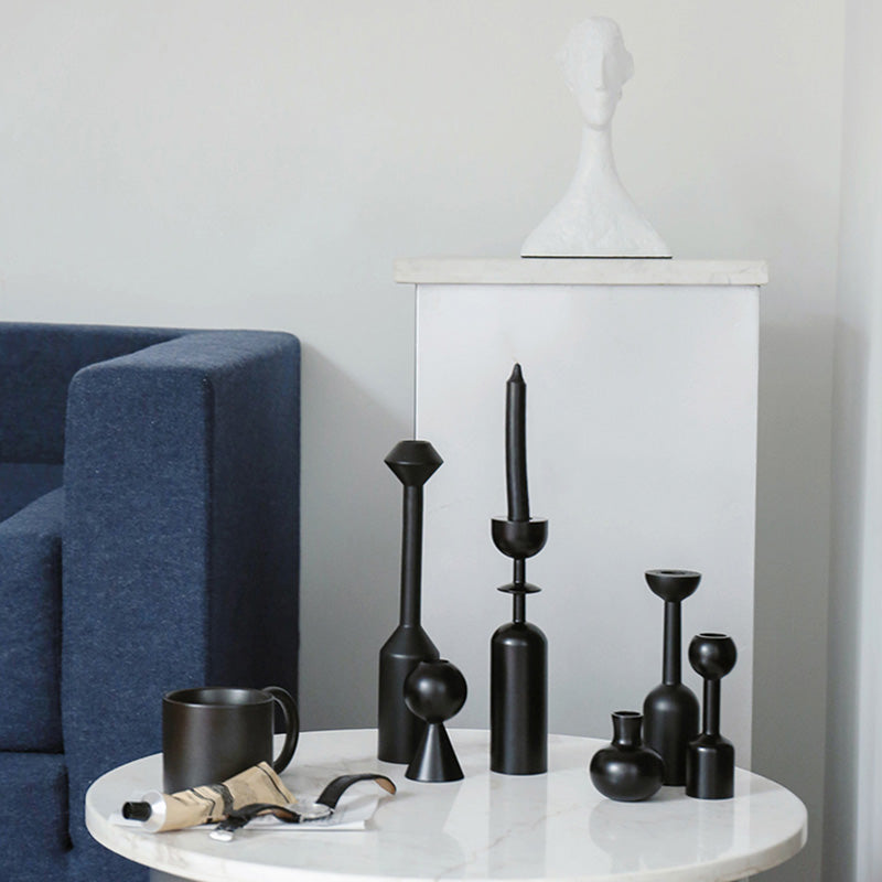 Moretti Black Taper Candle Holder