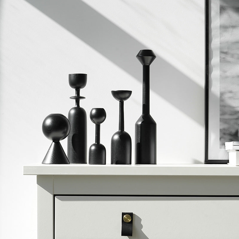 Moretti Black Taper Candle Holder