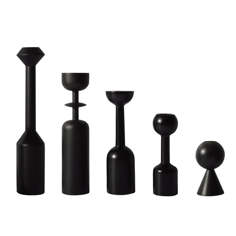 Moretti Black Taper Candle Holder