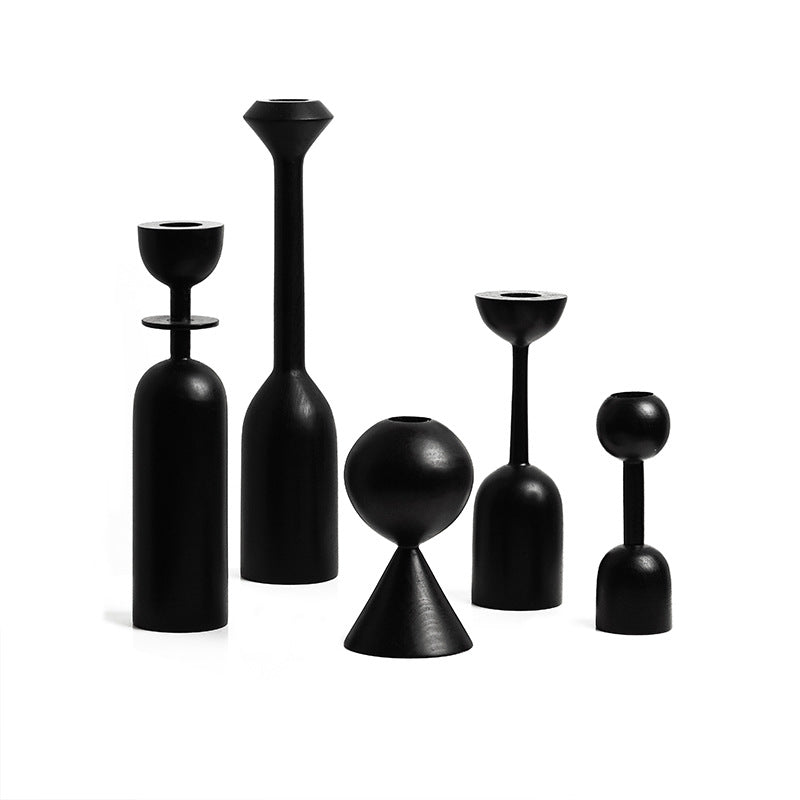 Moretti Black Taper Candle Holder