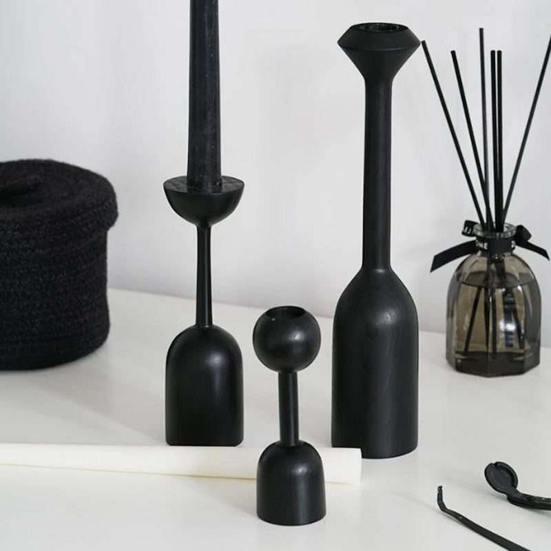 Moretti Black Taper Candle Holder