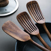 Natural Teak Long Handle Slotted Spatula - TOV Collection