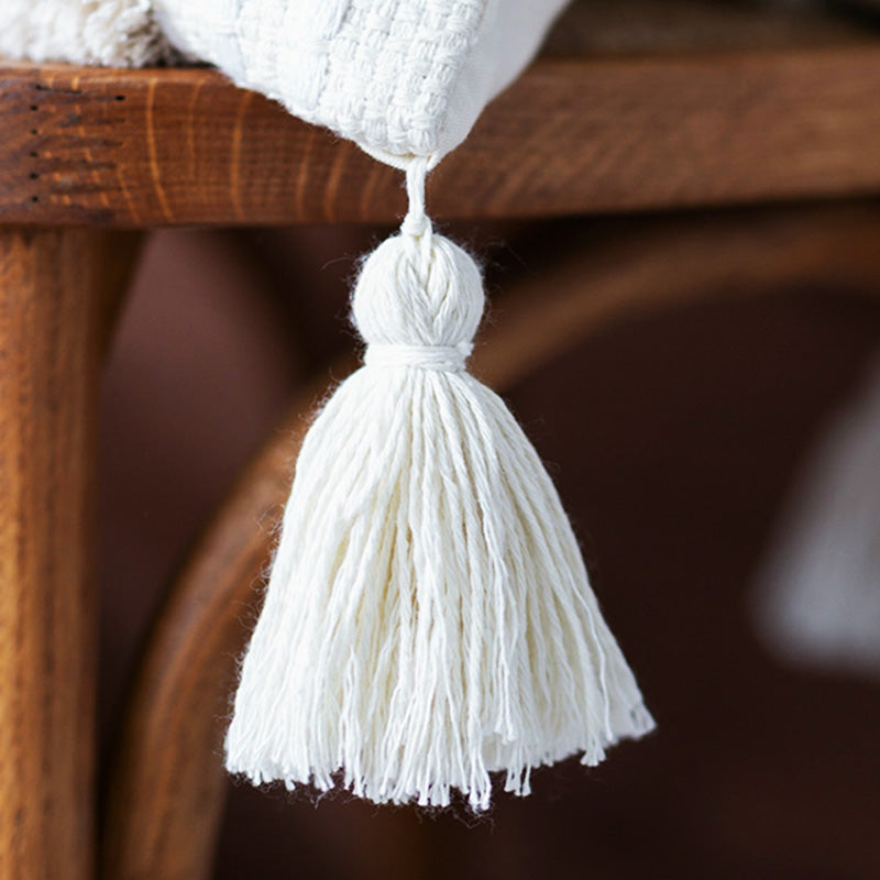 Natural Woven Fringe Tasseled Cushion Cover