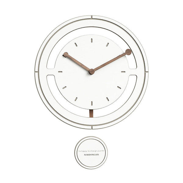 Noridongsan Splice Pendulum Wall Clock Large 14" Forescolor wooden MDF