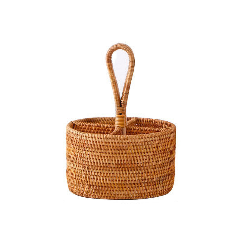 Orakue Rattan Round Organizer Basket