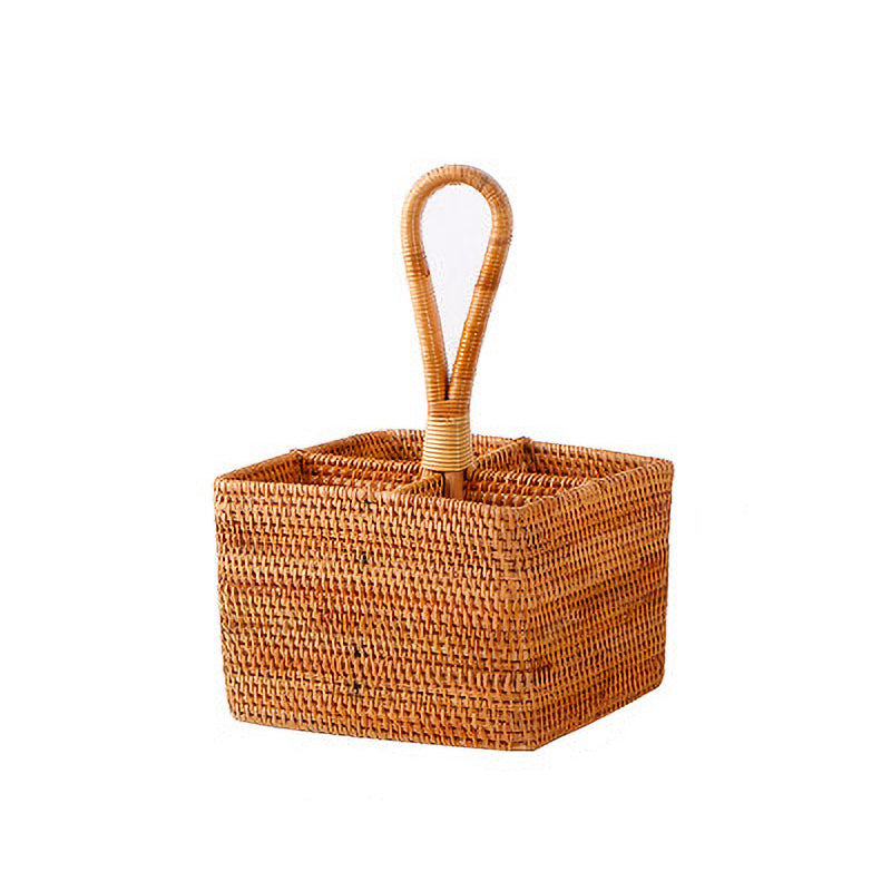Orakue Rattan Square Organizer Basket