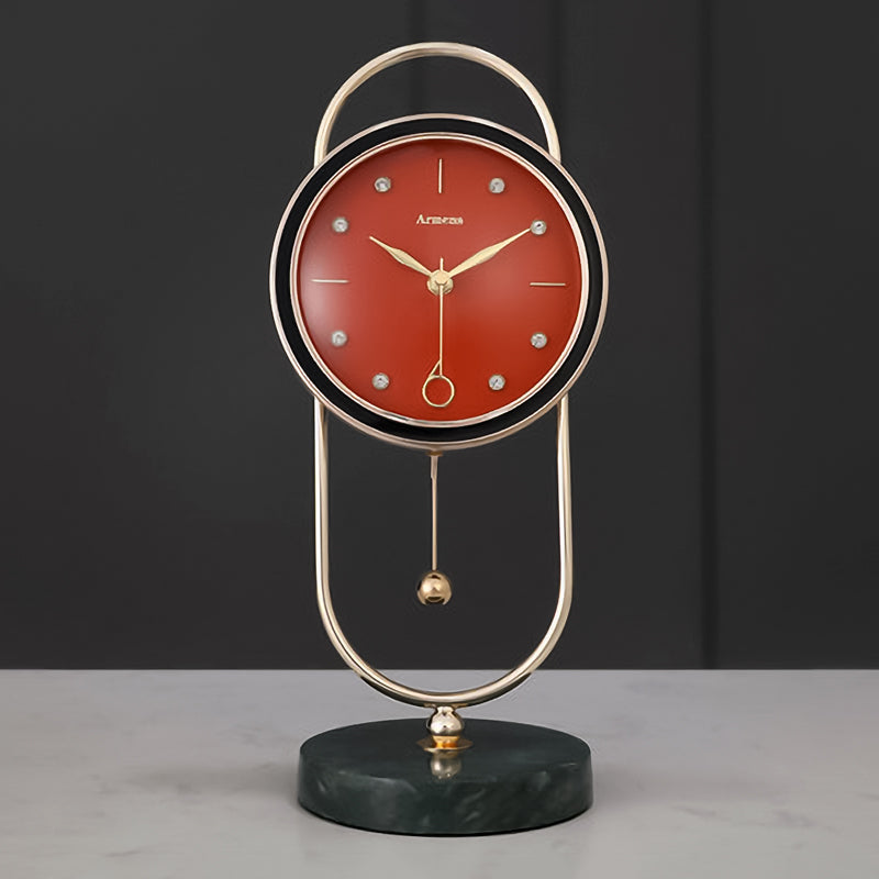 Tannis Armens Leather Pendulum Marble Clock