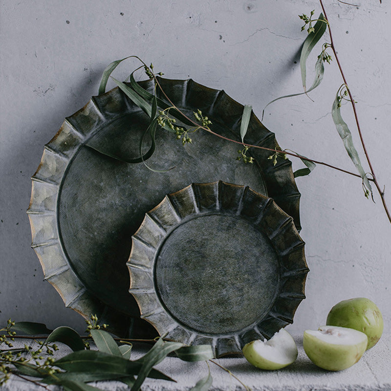 Oriental Hammered Iron Serving Plates