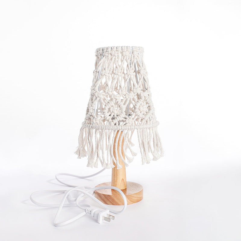 Poe Square Macrame Desk Lamp