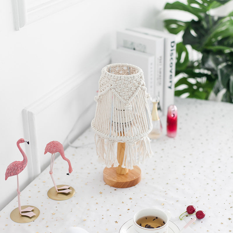 Poe Stripe Macrame Desk Lamp
