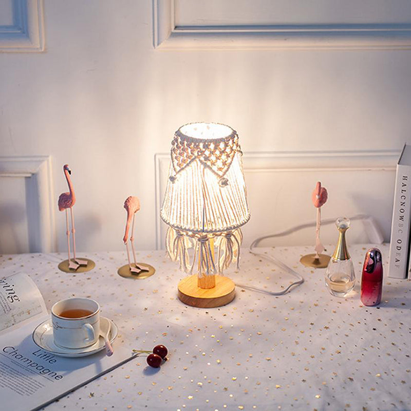 Poe Stripe Macrame Desk Lamp