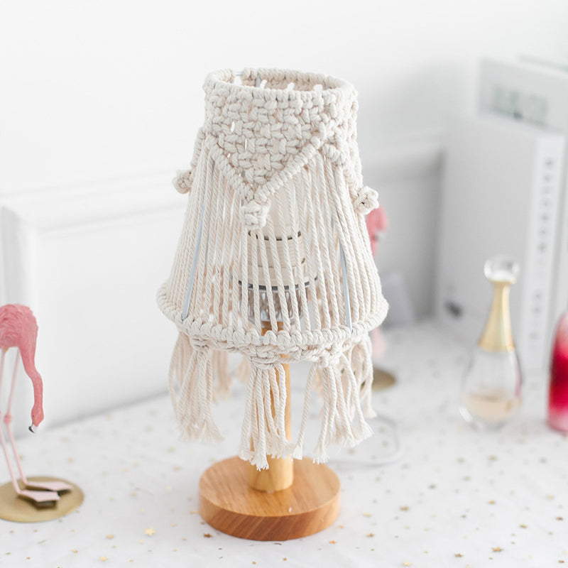 Poe Stripe Macrame Desk Lamp