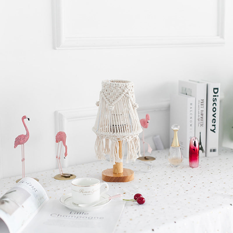 Poe Stripe Macrame Desk Lamp