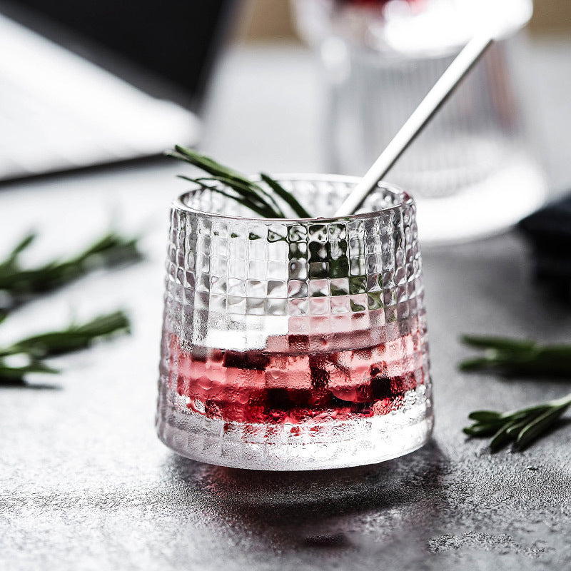 Rockie Checkered Old-Fashioned Glass