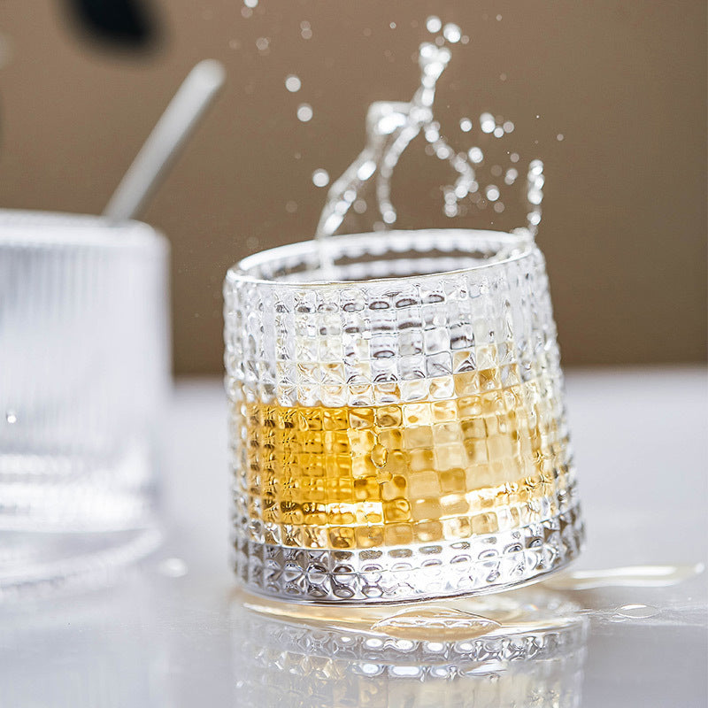 Rockie Checkered Old-Fashioned Glass