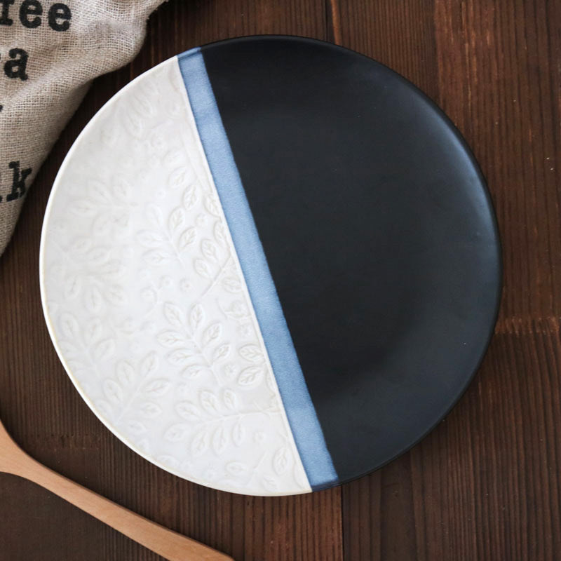 Rosy Embossed Leaves Dinner Plate